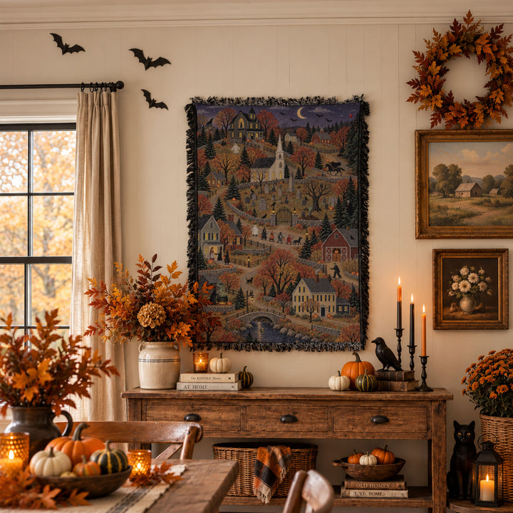 Halloween Folk Art Tapestry