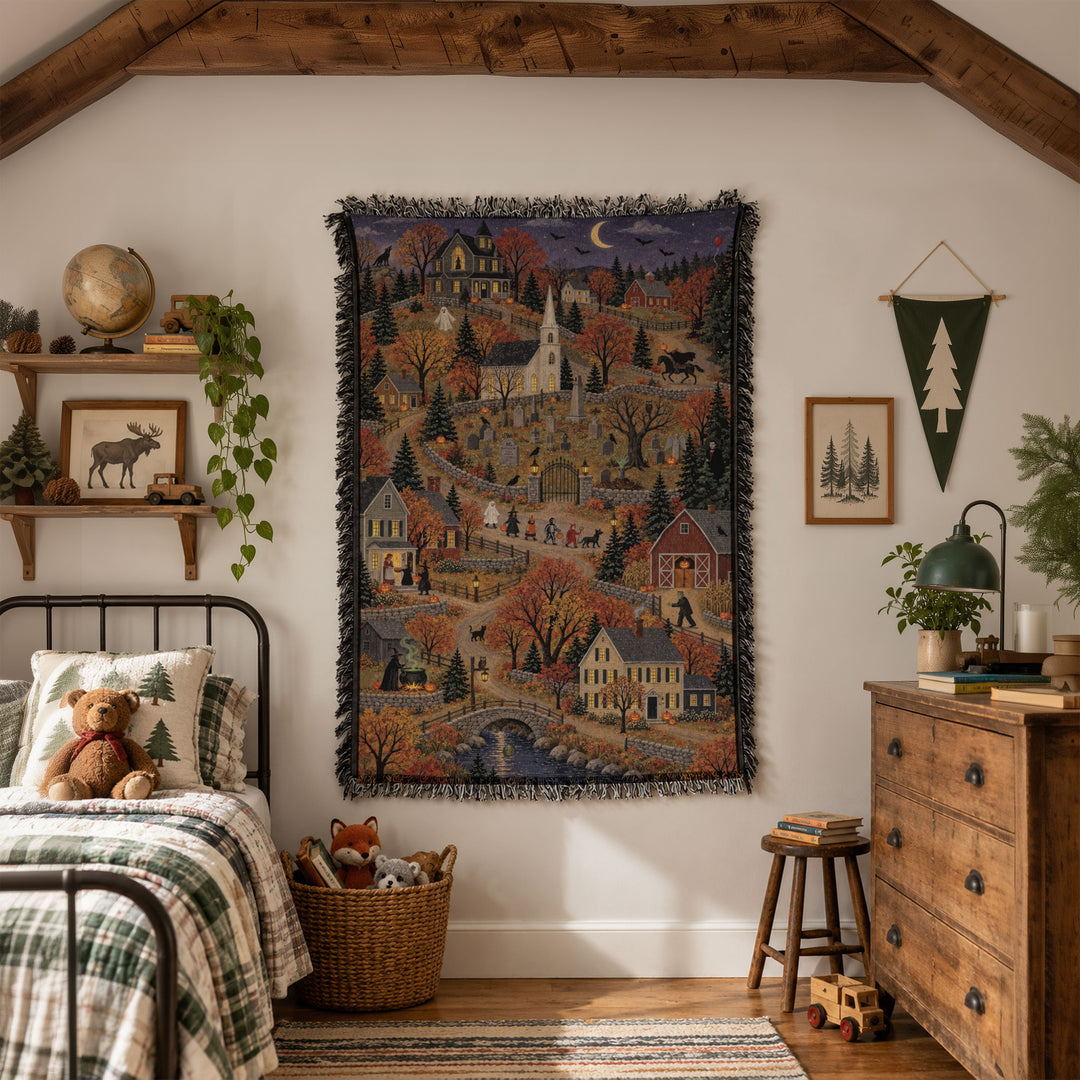 Halloween Folk Art Tapestry