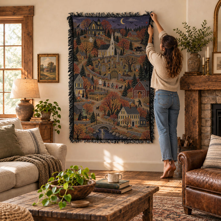 Halloween Folk Art Tapestry