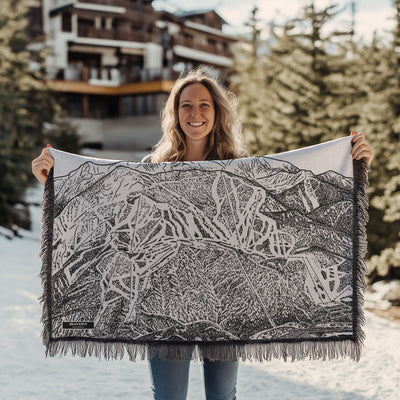 Heavenly, California Ski Trail Map Blankets