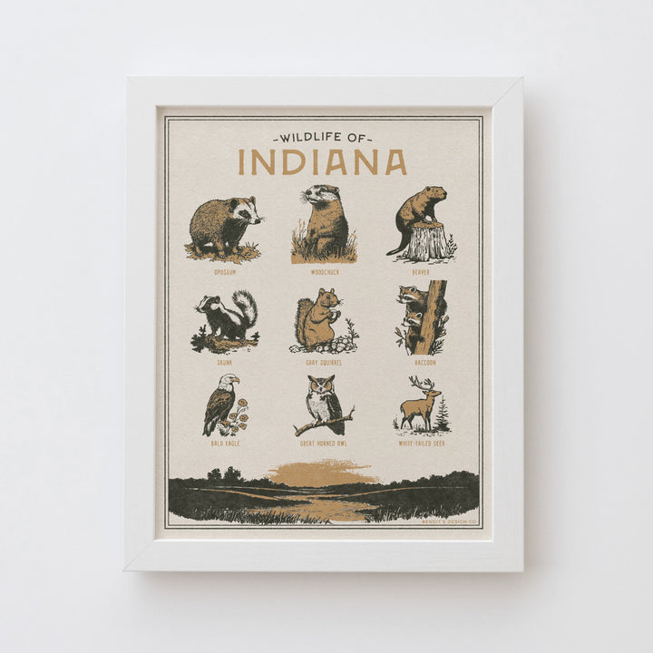 Indiana Wildlife Print