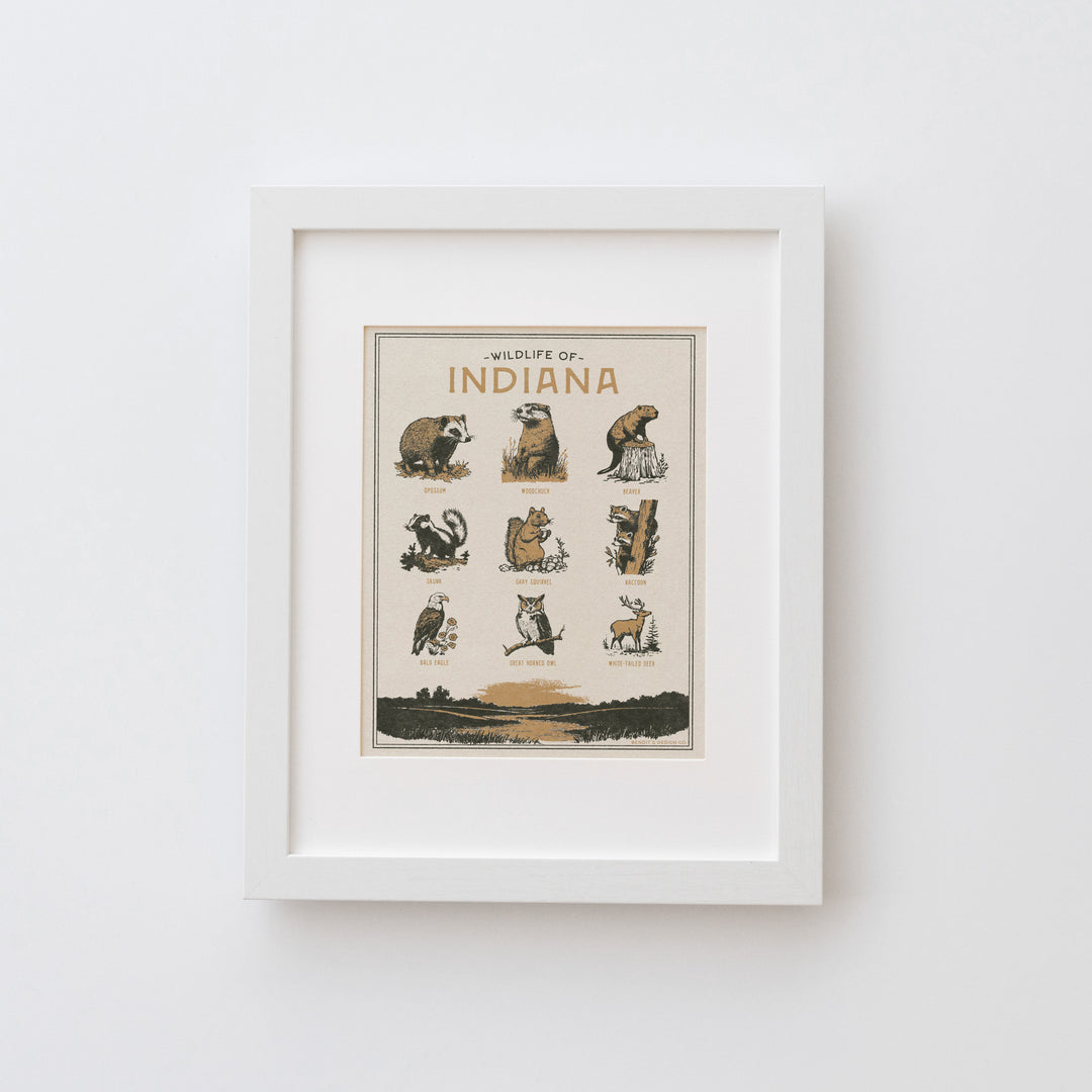 Indiana Wildlife Print