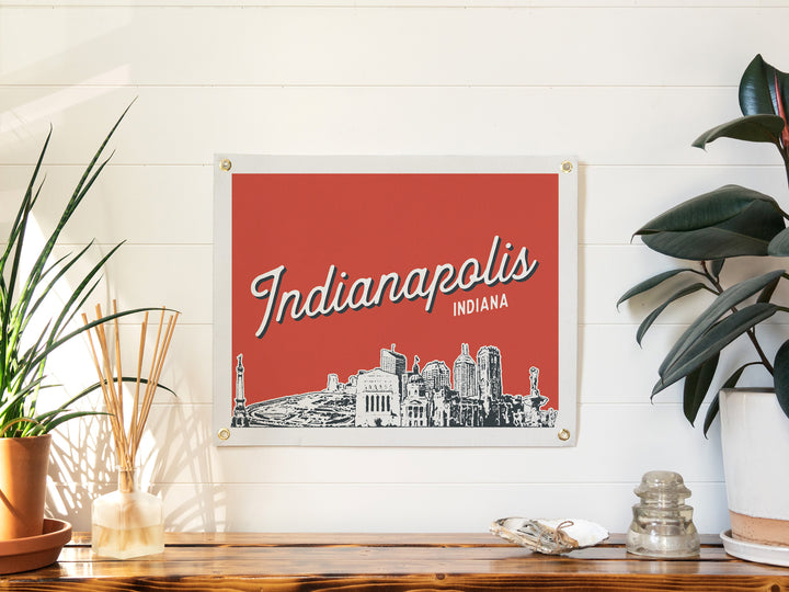 Indianapolis, Indiana City Felt Banner