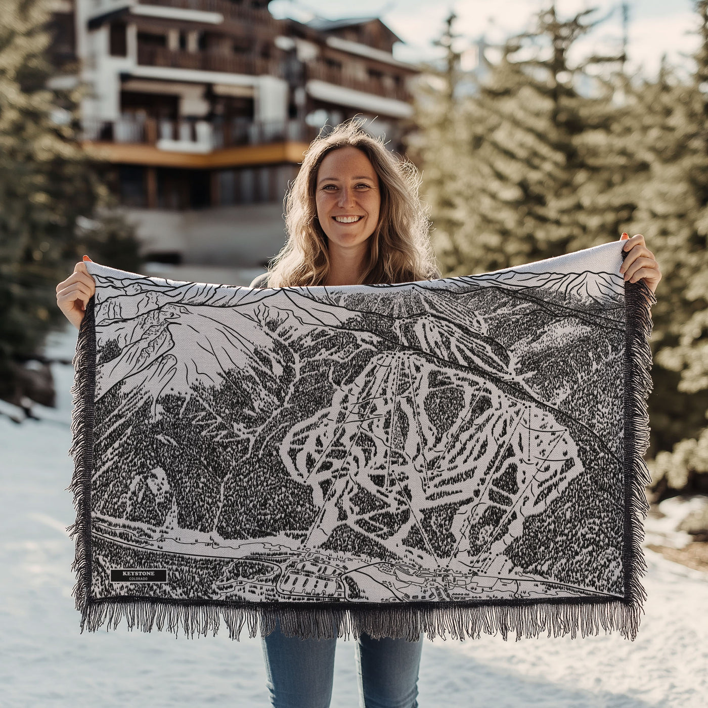 Keystone, Colorado Ski Trail Map Blankets