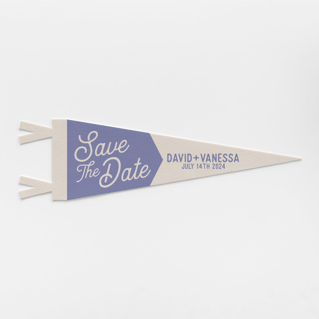 Custom Save The Date Wedding Sign Felt Pennant