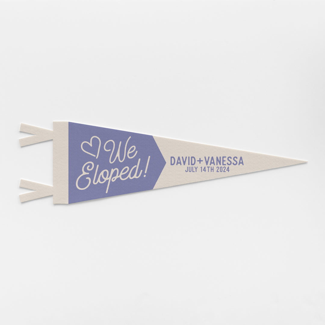 Custom We Eloped Wedding Sign Felt Pennant