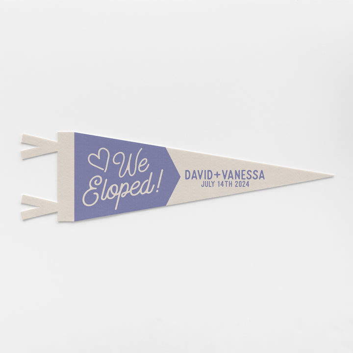 Custom We Eloped Wedding Sign Felt Pennant