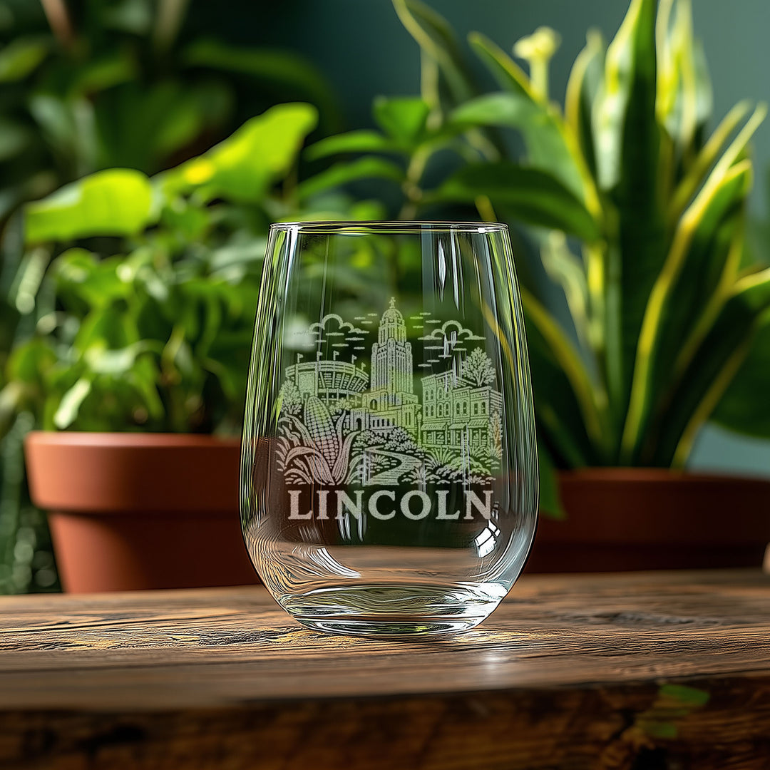 Lincoln Nebraska Engraved Glass