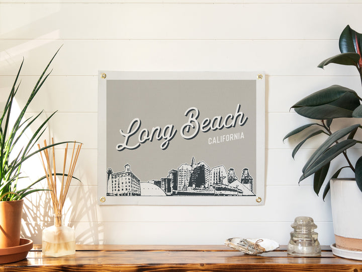 Long Beach, California City Felt Banner