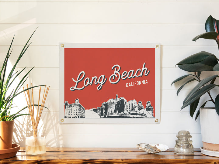Long Beach, California City Felt Banner