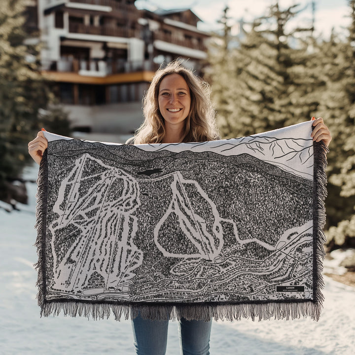Loon, New Hampshire Ski Trail Map Blankets