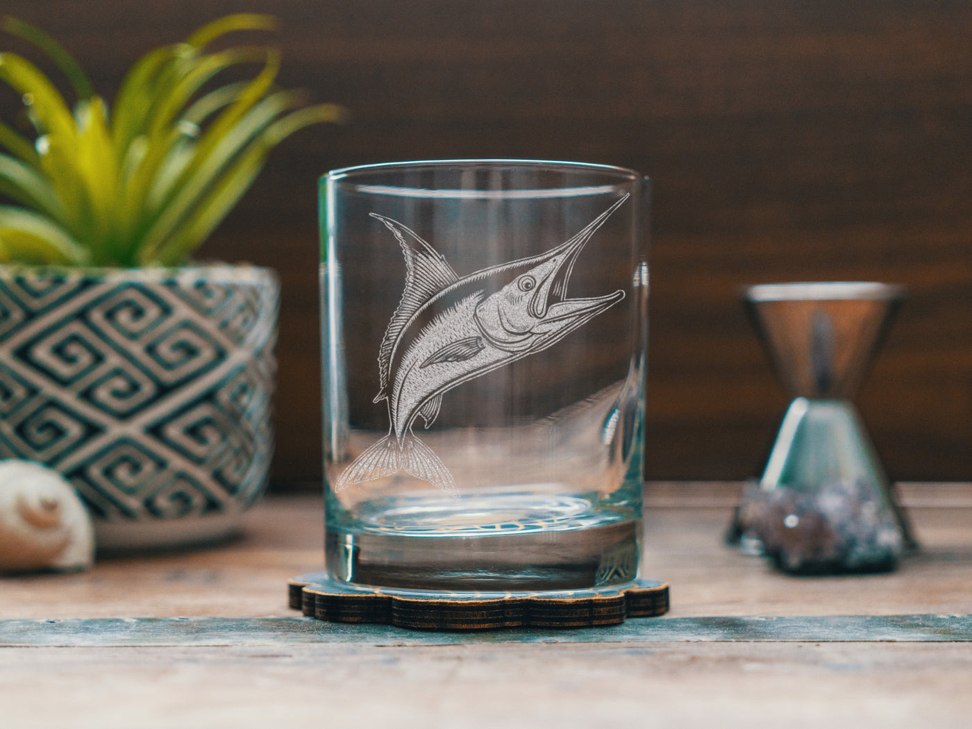 Marlin Etched Glasses