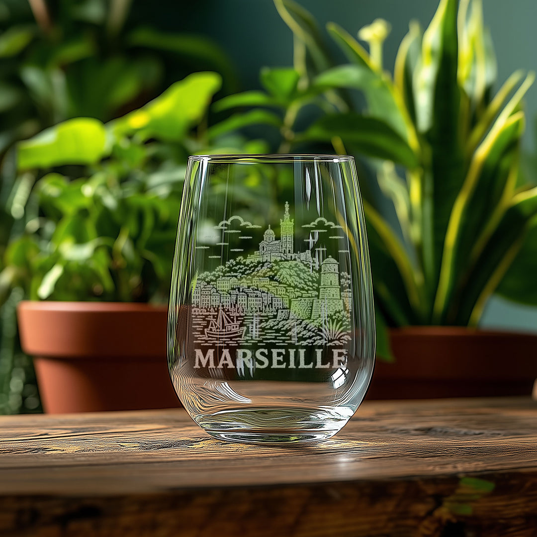 Marseille France Engraved Glass