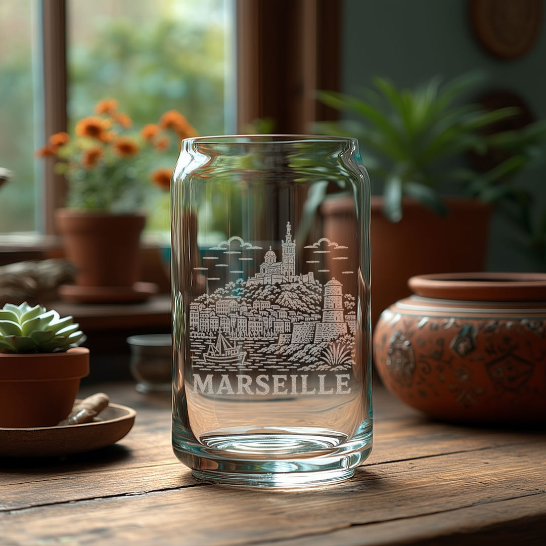 Marseille France Engraved Glass