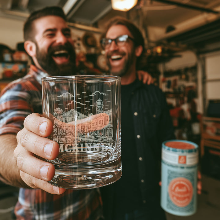 McKinney Texas Engraved Glass