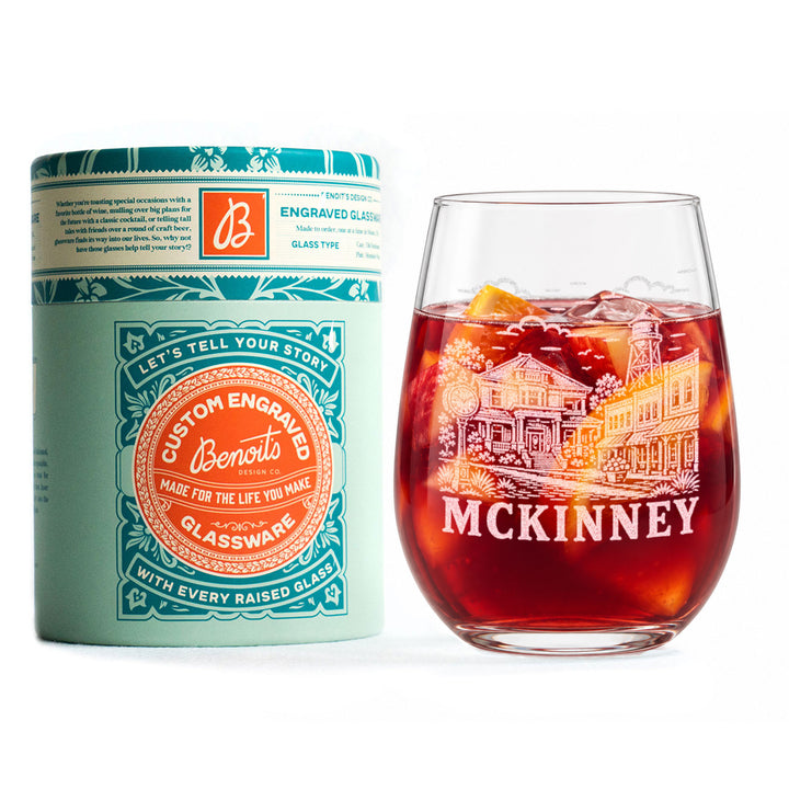 McKinney Texas Engraved Glass