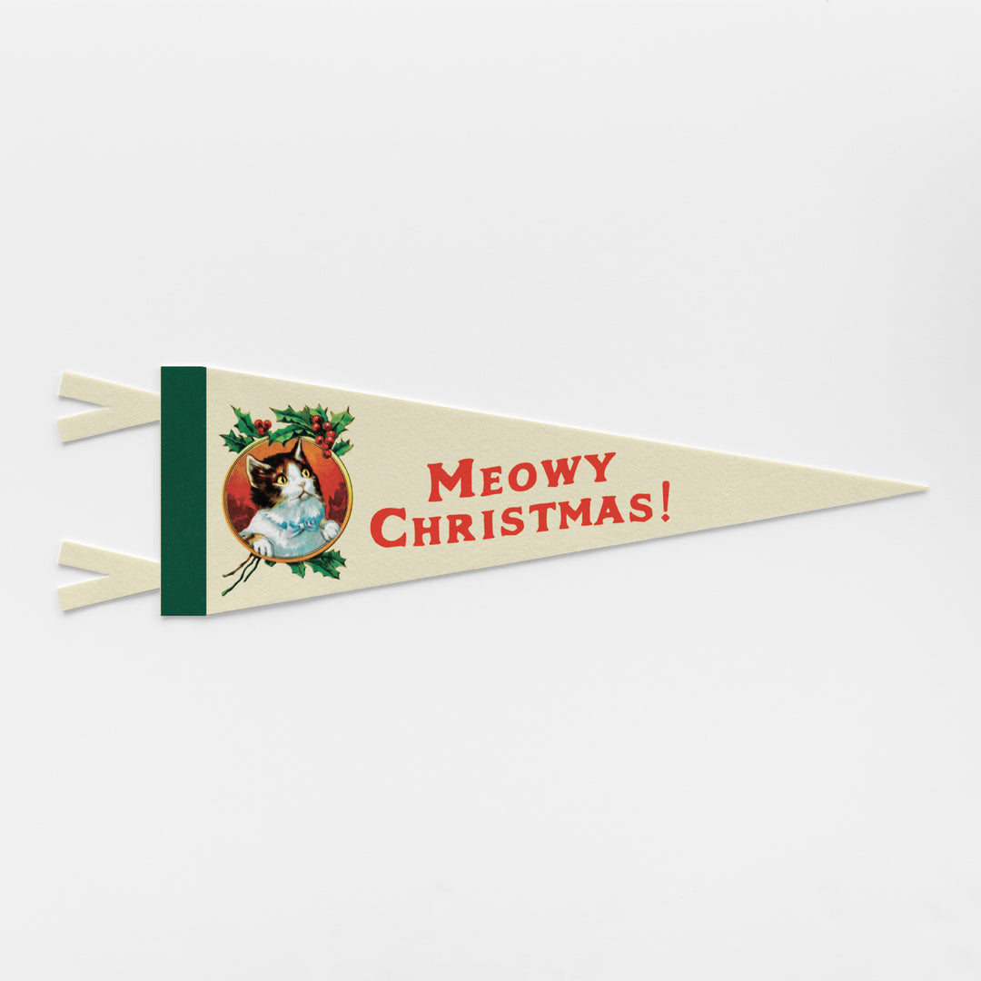 Meowy Christmas Felt Pennant