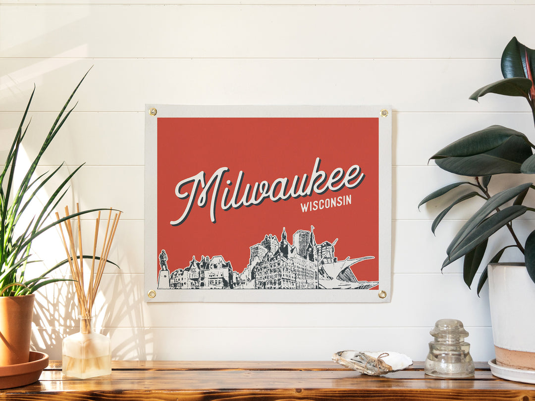Milwaukee, Wisconsin City Felt Banner