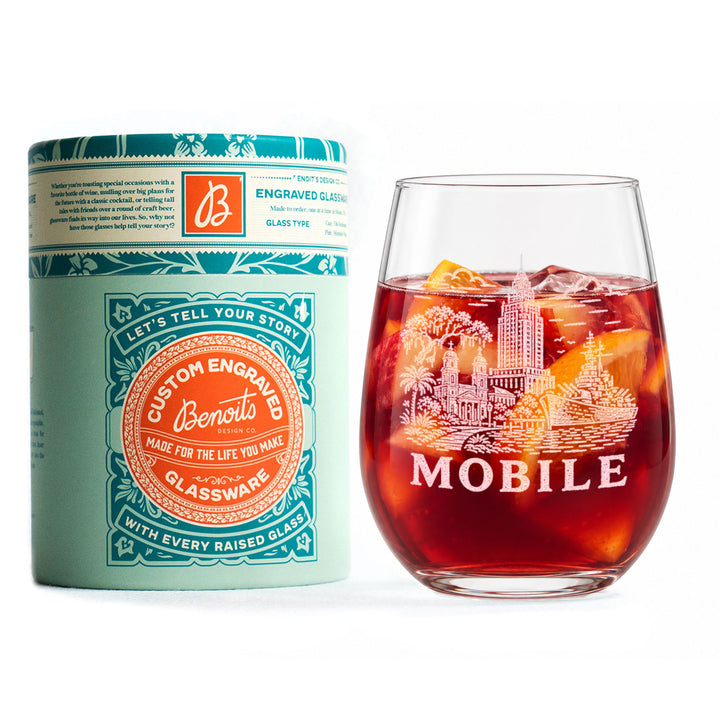 Mobile Alabama Engraved Glass