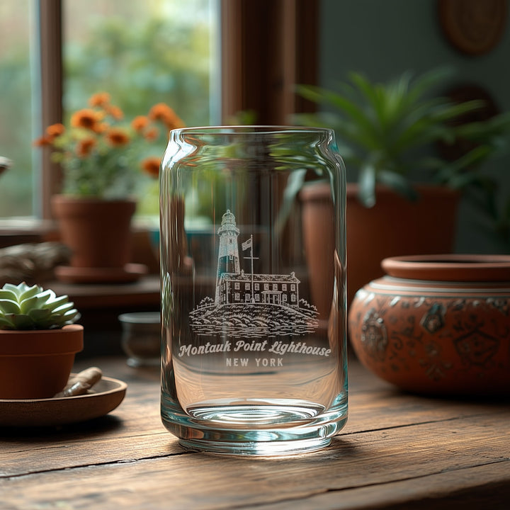 Montauk Point Lighthouse Engraved Glass