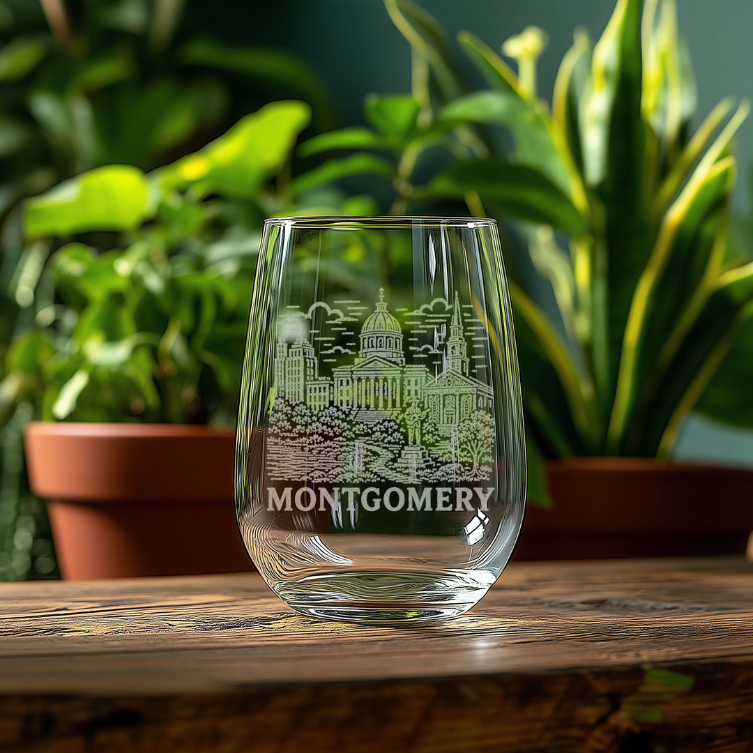 Montgomery Alabama Engraved Glass