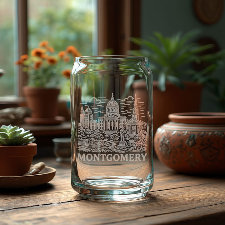 Montgomery Alabama Engraved Glass