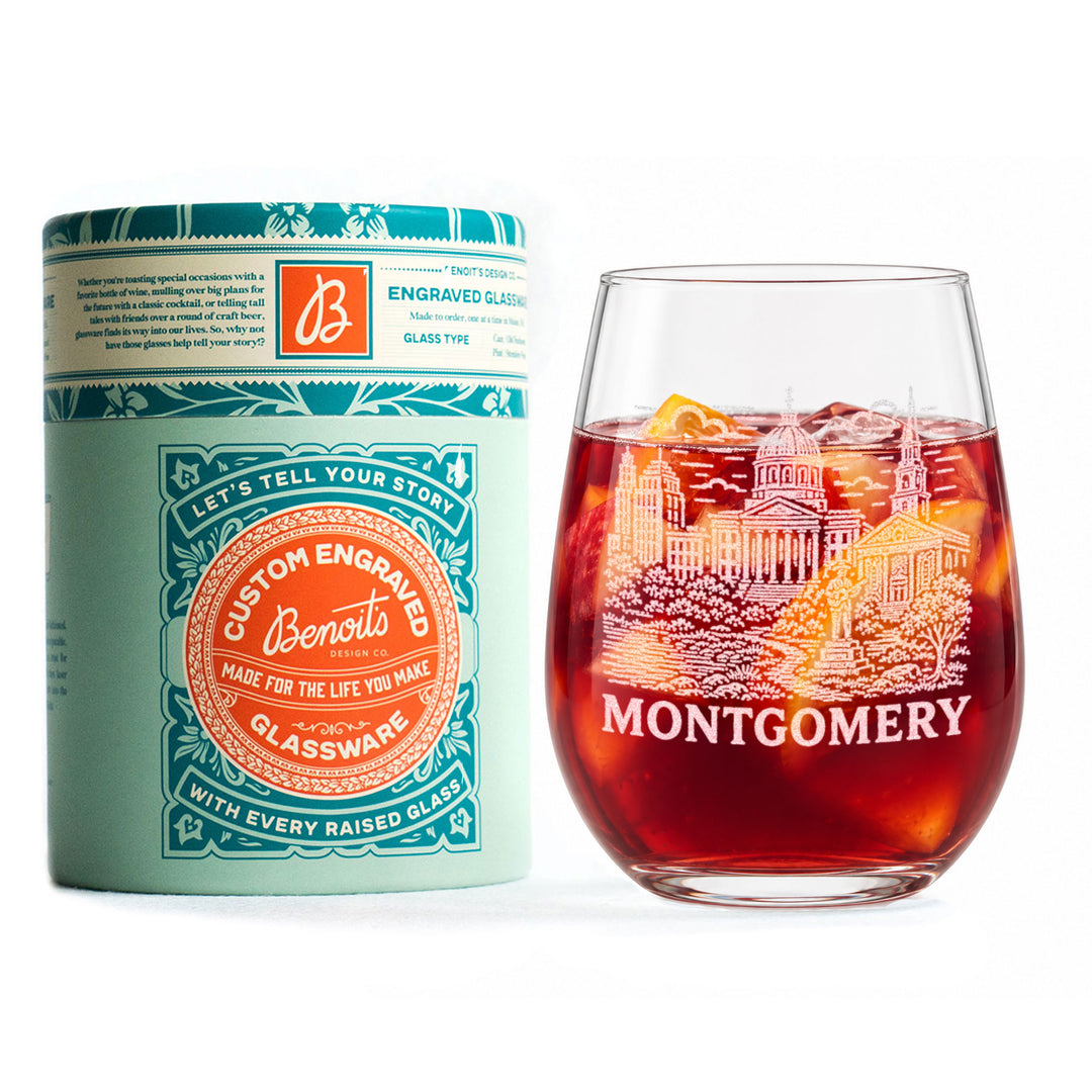 Montgomery Alabama Engraved Glass