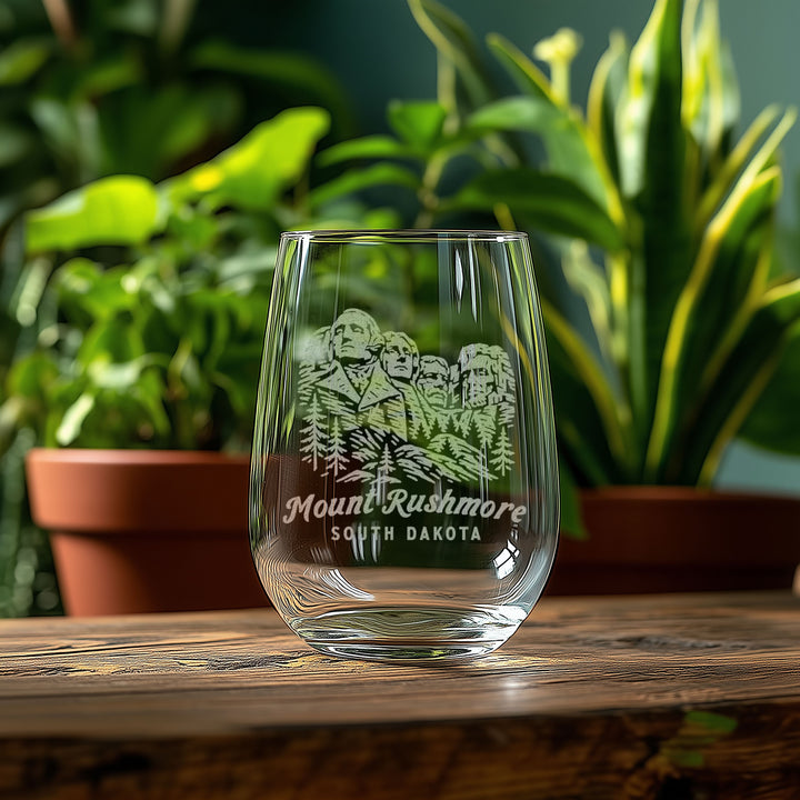 Mount Rushmore South Dakota Engraved Glass