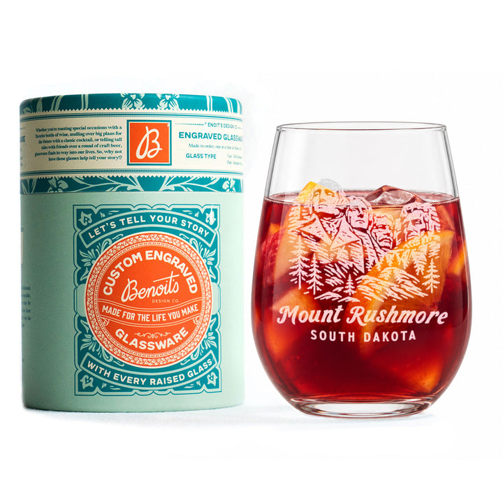 Mount Rushmore South Dakota Engraved Glass