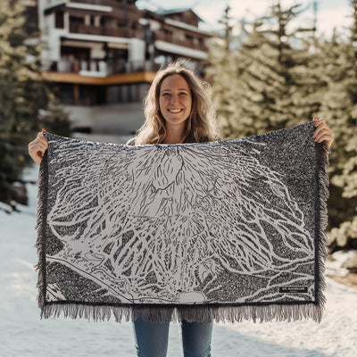 Mount Bachelor, Oregon Ski Trail Map Blankets