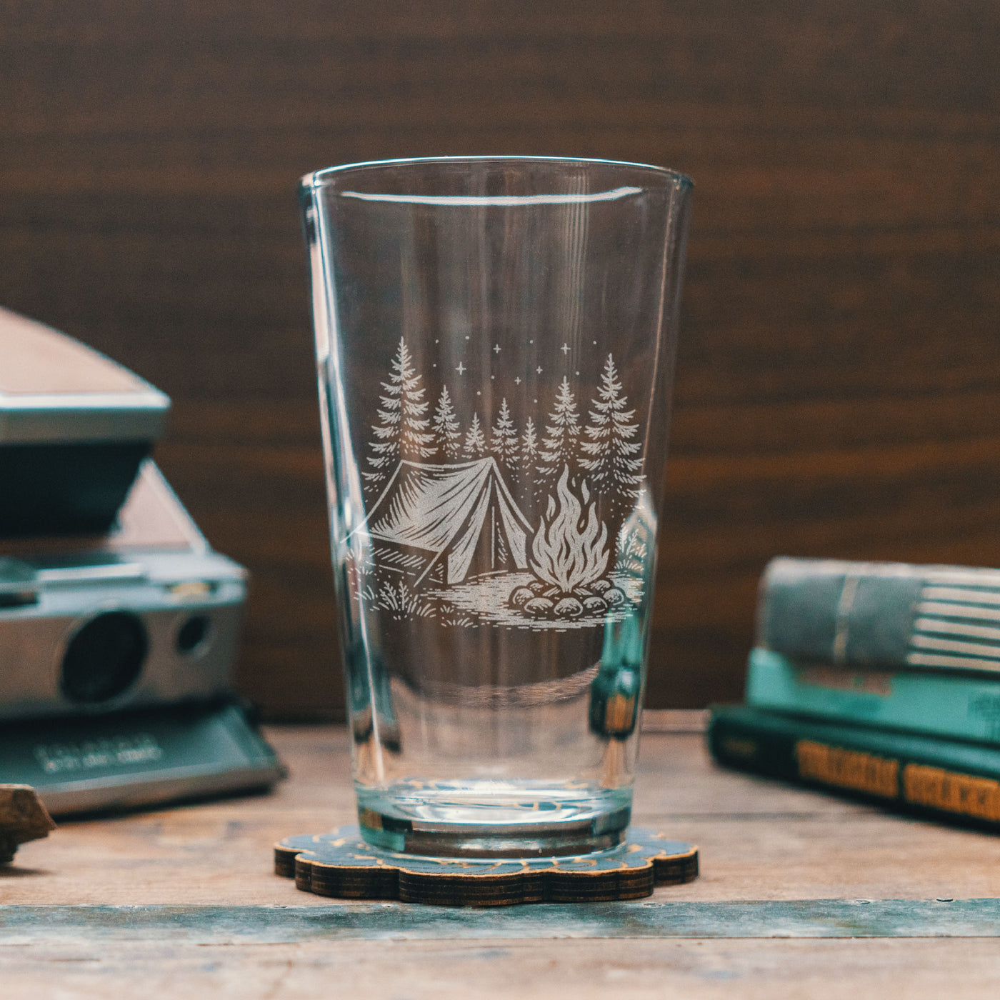 Camping Tent Scene Glasses