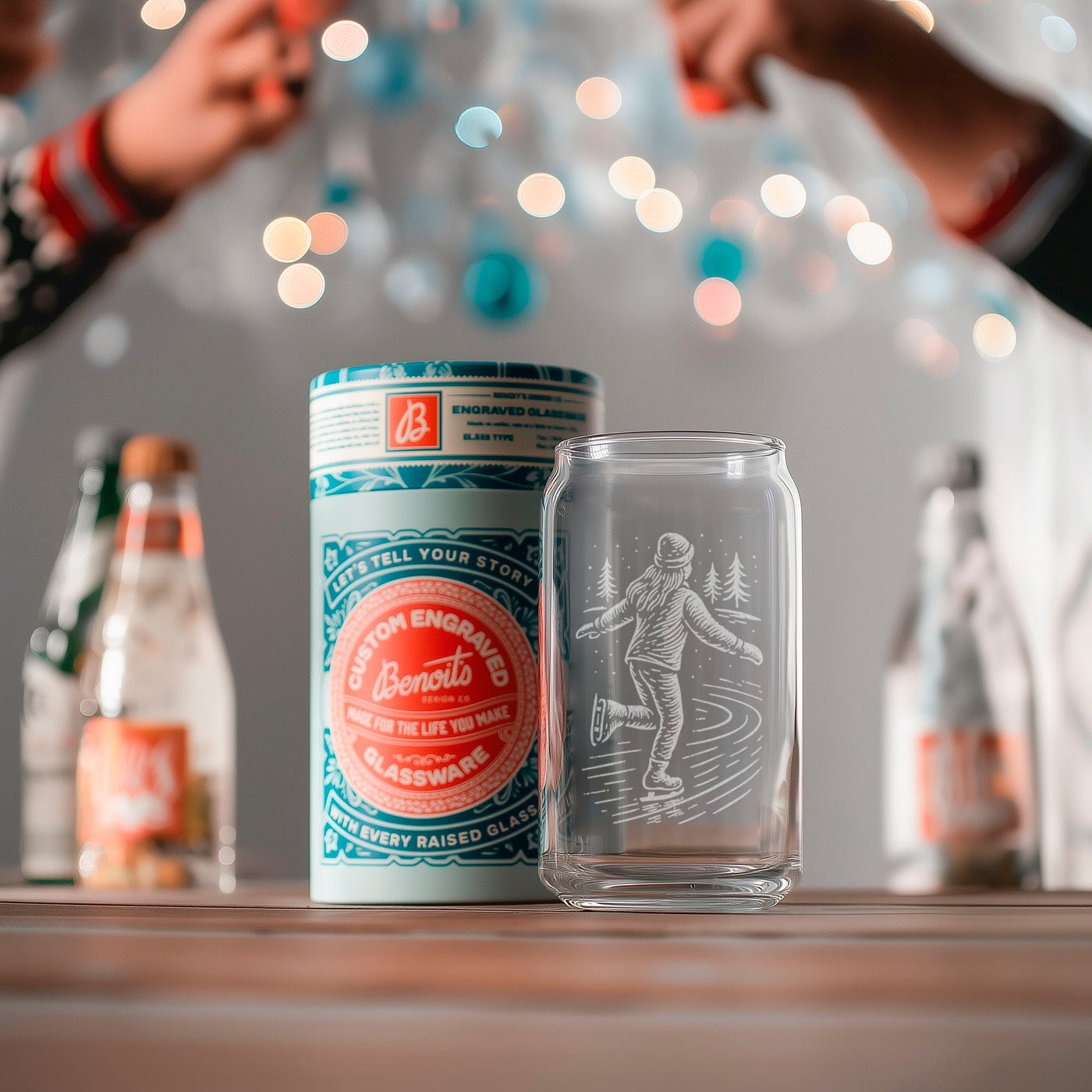 Vintage Winter Ice Skaters Glasses