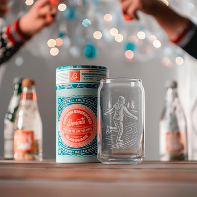 Vintage Winter Ice Skaters Glasses