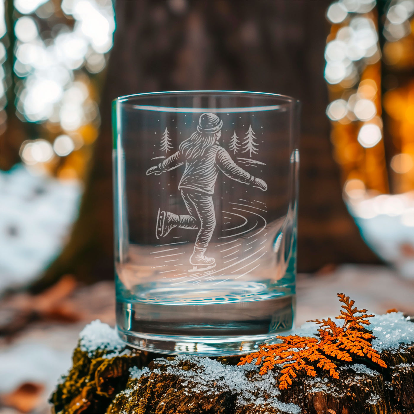 Vintage Winter Ice Skaters Glasses