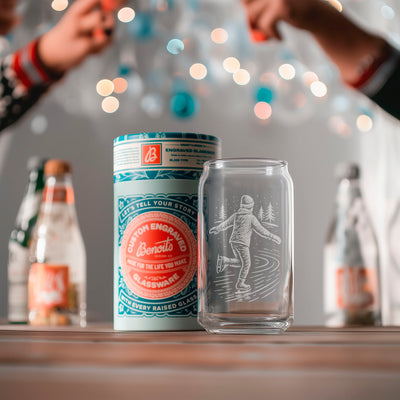 Vintage Winter Ice Skaters Glasses