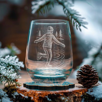 Vintage Winter Ice Skaters Glasses