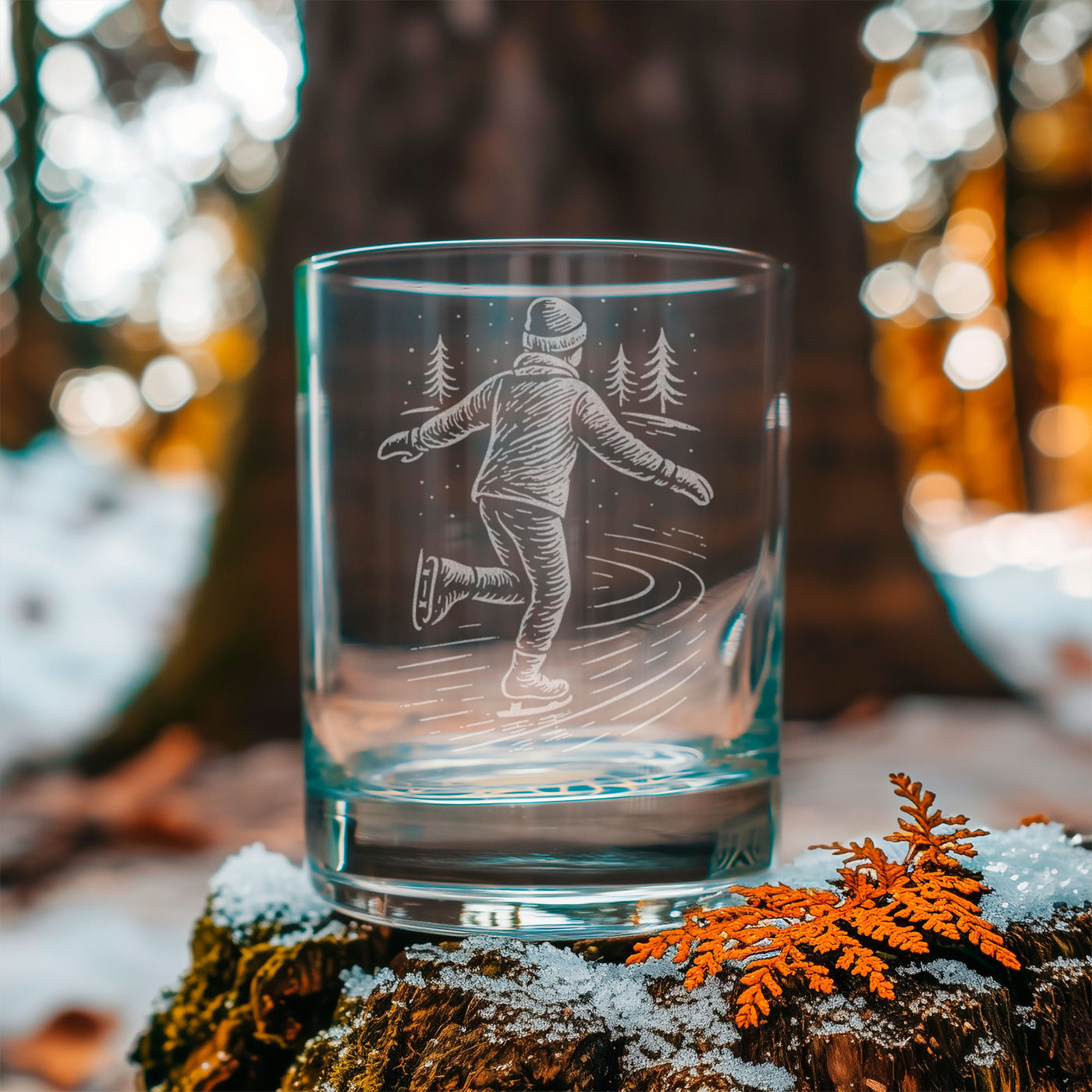 Vintage Winter Ice Skaters Glasses