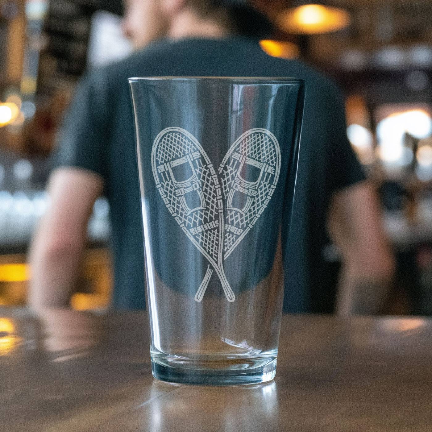 Vintage Snowshoes Glass