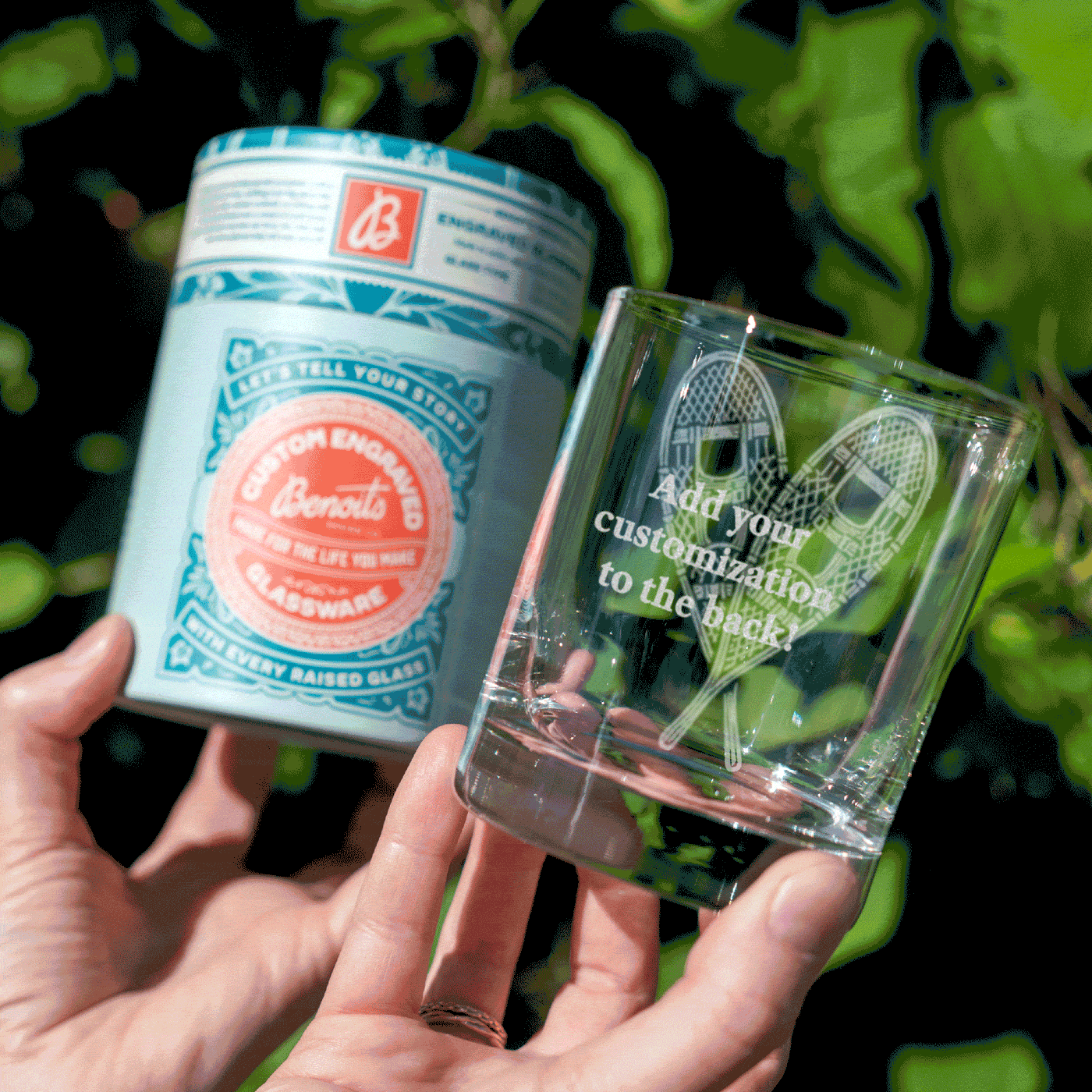 Vintage Snowshoes Glass