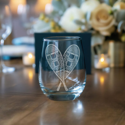 Vintage Snowshoes Glass