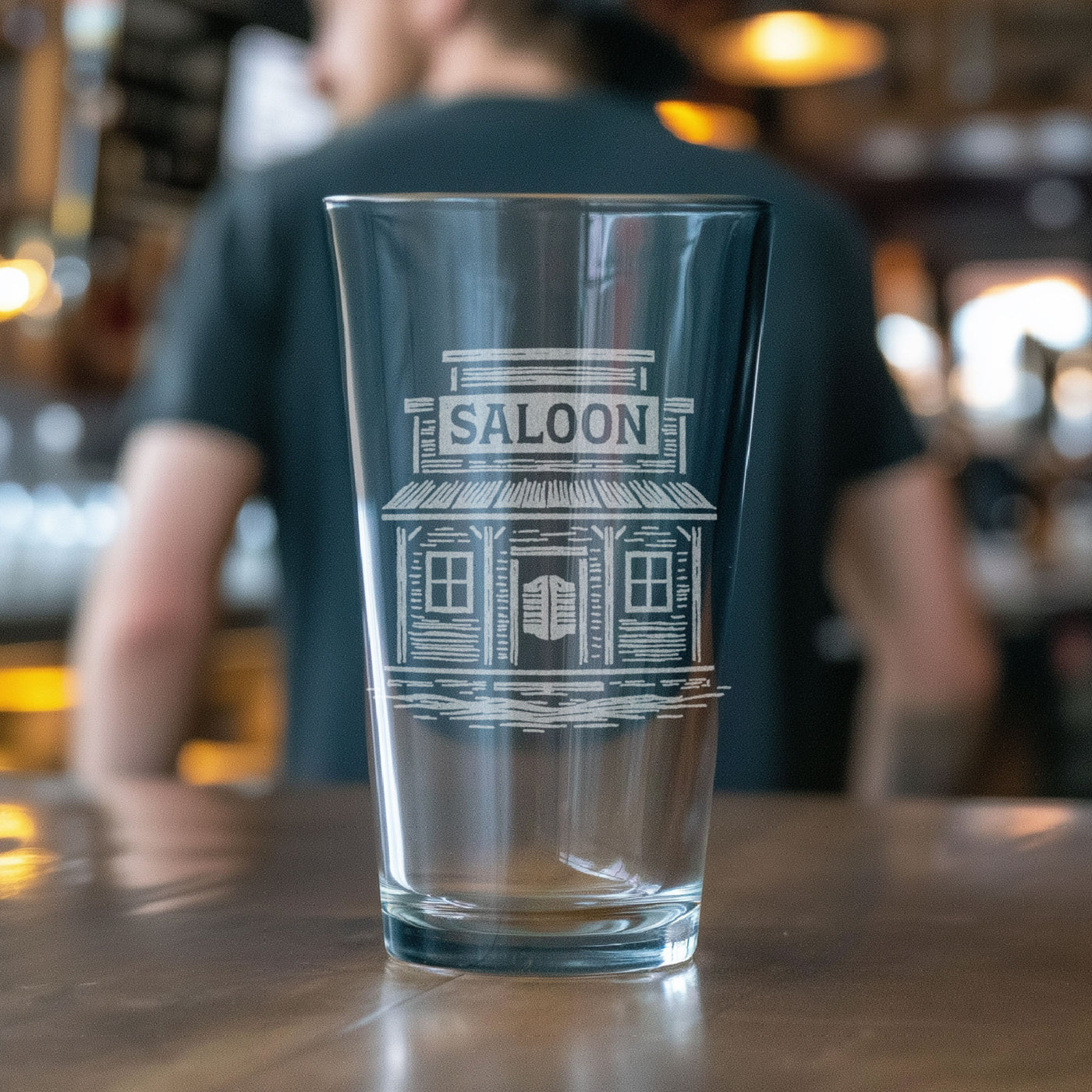 Western Saloon Scene Glasses