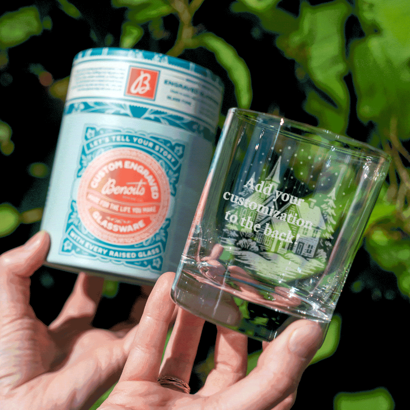 Winter Village Scene Glasses