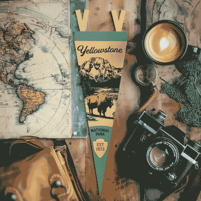 Yellowstone National Park Felt Pennant