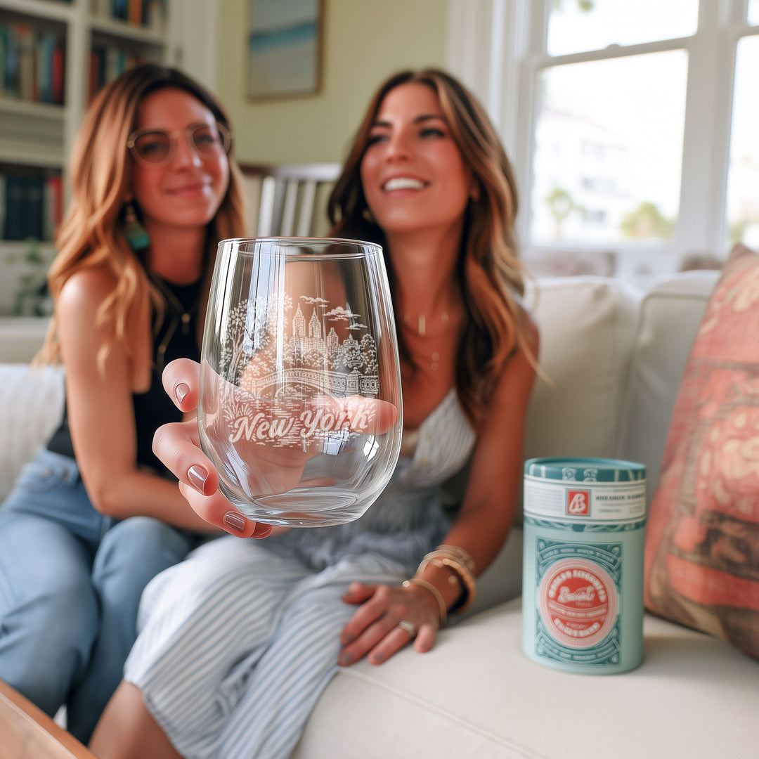 New York Engraved Glasses
