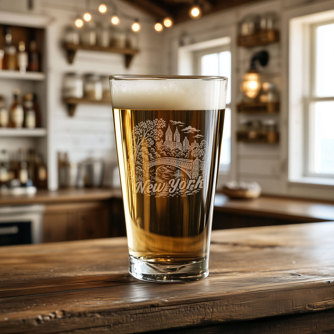 New York Engraved Glasses