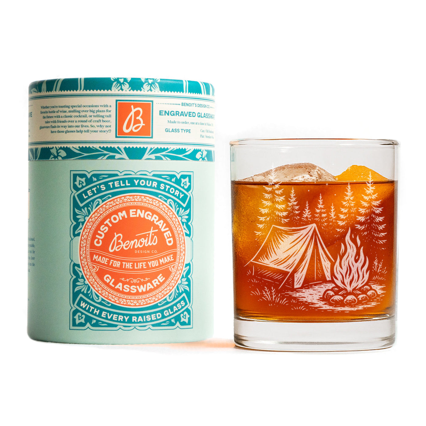 Camping Tent Scene Glasses