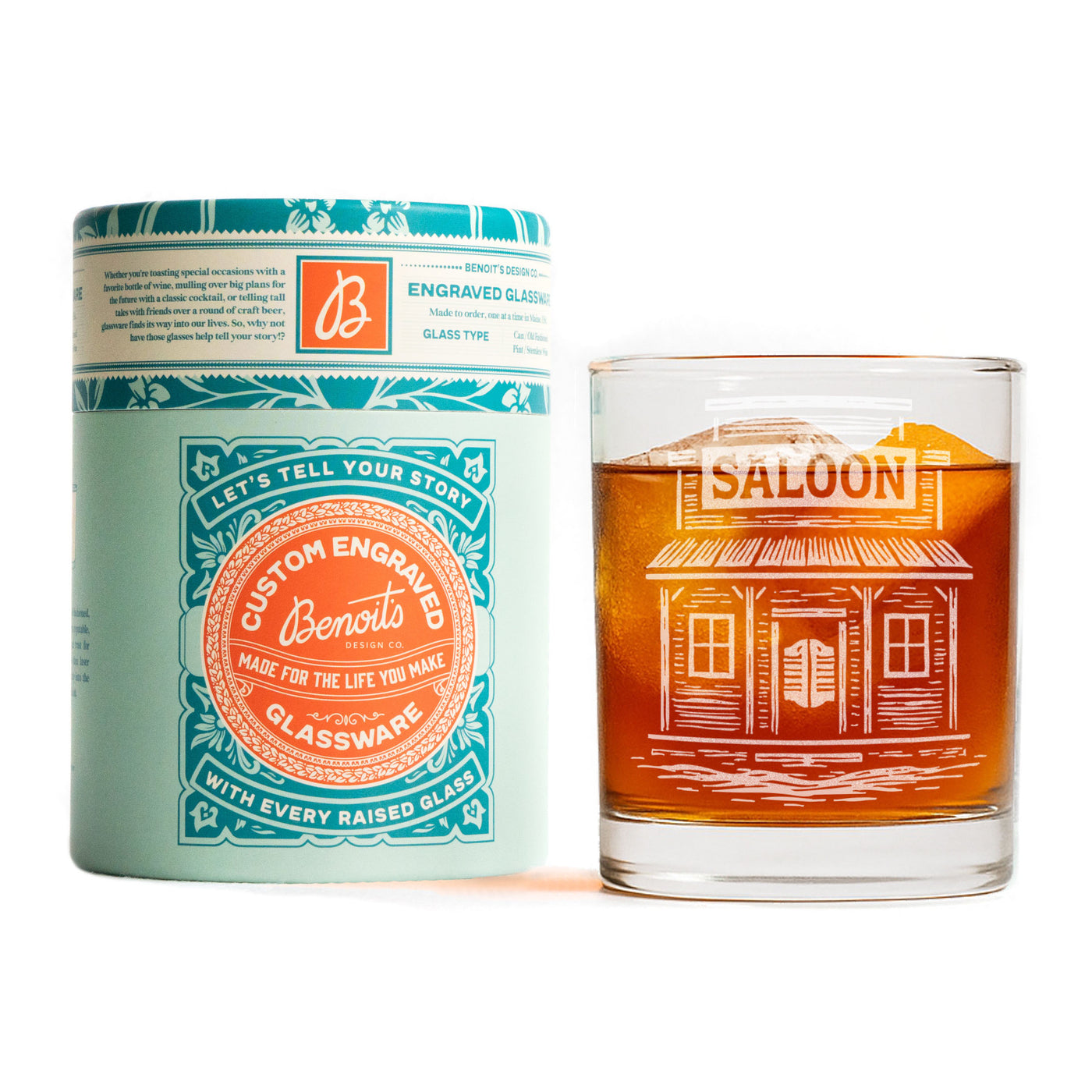 Western Saloon Scene Glasses