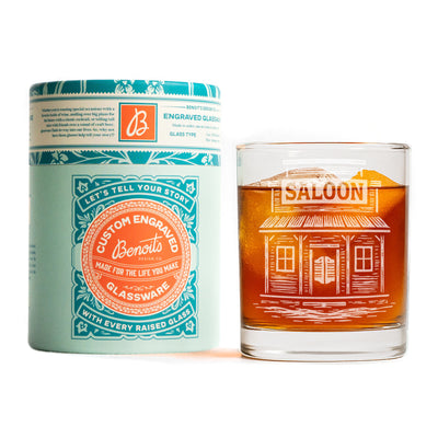 Western Saloon Scene Glasses