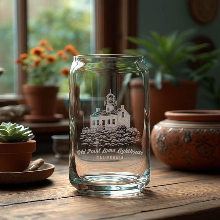Old Point Loma Lighthouse California Engraved Glass