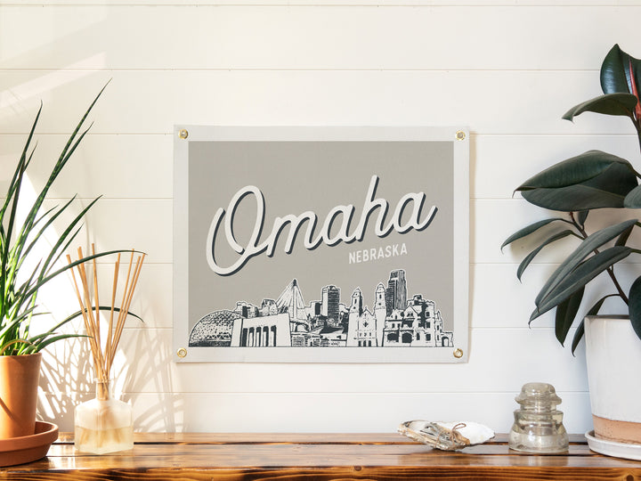 Omaha, Nebraska City Felt Banner